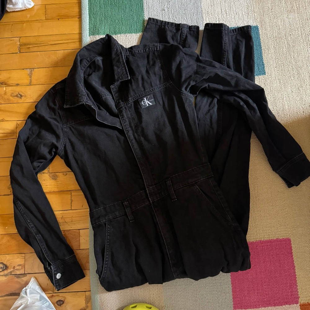 Calvin Klein Black Denim Jumpsuit